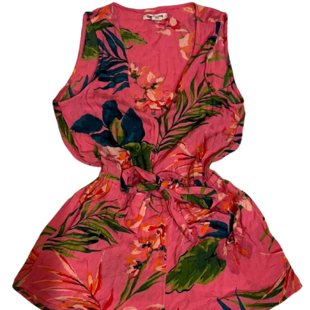 Billabong Bright Pink Floral Romper Size S